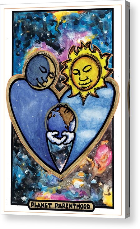 Planet Acrylic Print featuring the mixed media Planet Parenthood by Ricardo Levins Morales