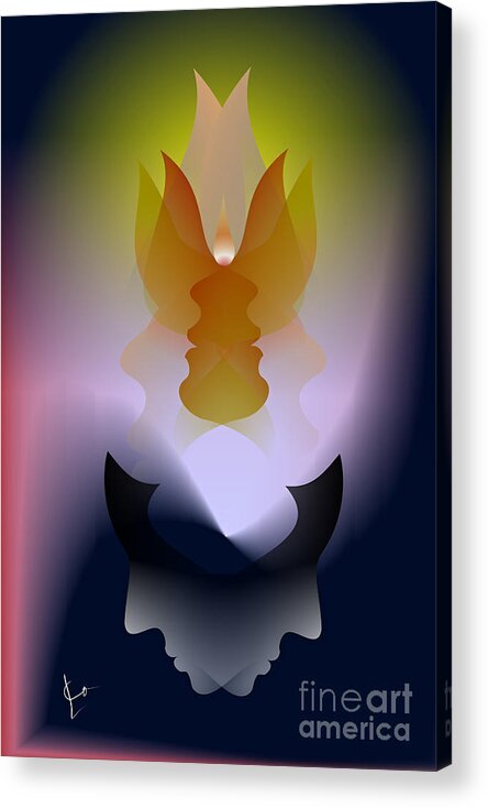 Prayer Acrylic Print featuring the digital art Prayers And Lies by Leo Symon