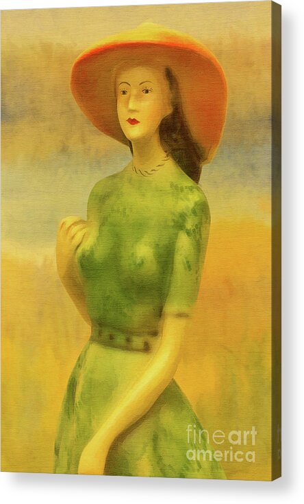 Retro Acrylic Print featuring the painting Retro Spring by Lutz Baar