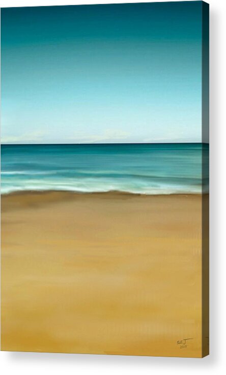 Abstract Acrylic Print featuring the painting Semi Abstract Beach Panel Three by Stephen Jorgensen