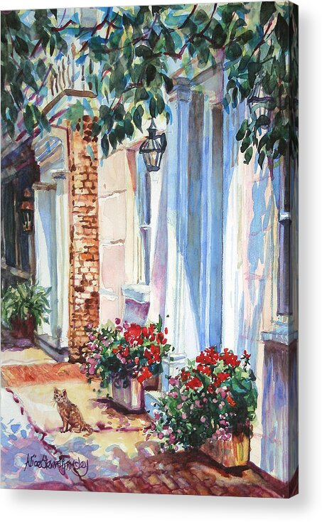 Charleston Acrylic Print featuring the painting Street Textures by Alice Grimsley