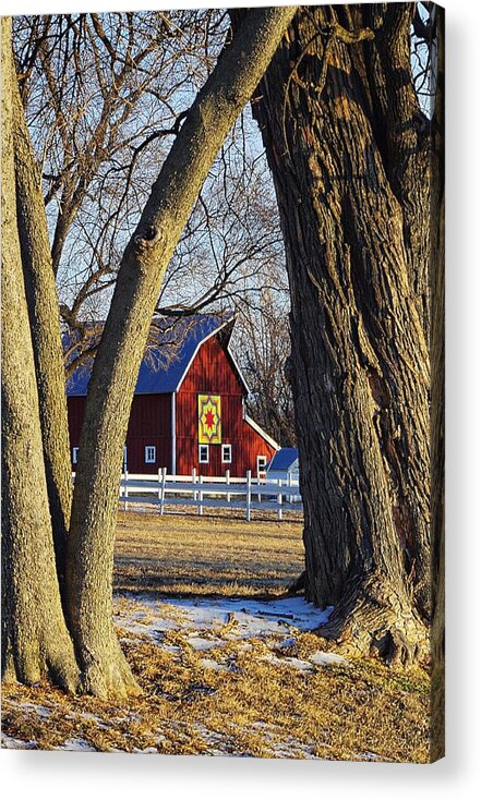 Quilt Barn Acrylic Print featuring the photograph The Quilt Barn by Karen McKenzie McAdoo