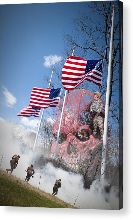 Violence Acrylic Print featuring the photograph Violence USA by Nancy Strahinic