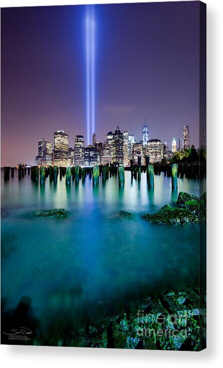  City Photographs Photographs Acrylic Print featuring the photograph World Trade Center From the Ground Up by Shane Psaltis