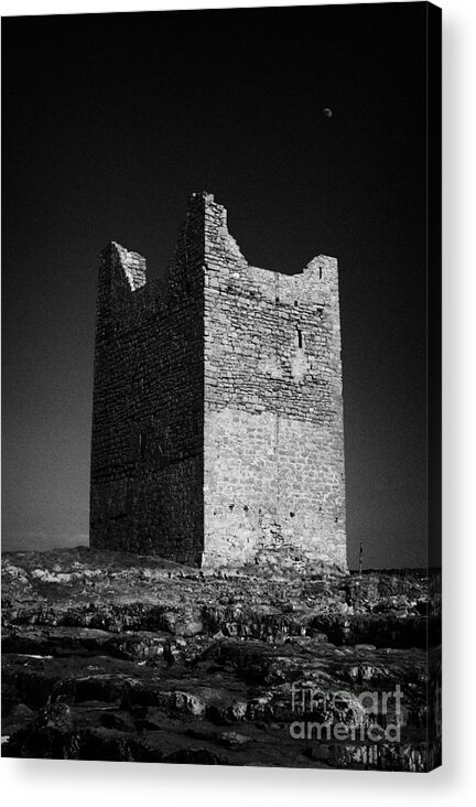 Europe Acrylic Print featuring the photograph Easkey Castle Roslea Roslee Odowds County Sligo by Joe Fox