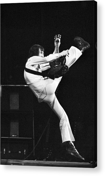 The Who Acrylic Print featuring the photograph The Who's Pete Townshend 1972 by Chris Walter