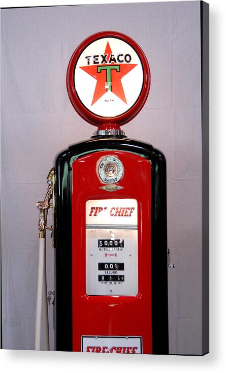 Antique Texaco Gas Pump Acrylic Print featuring the photograph Texaco gas pump #1 by David Campione