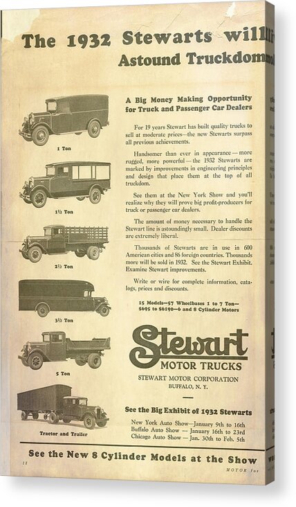 Stewart Acrylic Print featuring the photograph 1932 Stewarts Ad by Bill Dutting