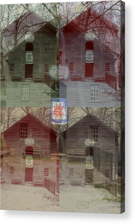 Becks-mill Acrylic Print featuring the mixed media Becks Mill Collage by Stacie Siemsen