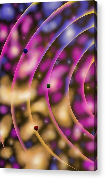 Space Acrylic Print featuring the digital art Blurred Lines 02 - Nebulaic Vibrations by Joe Burgess