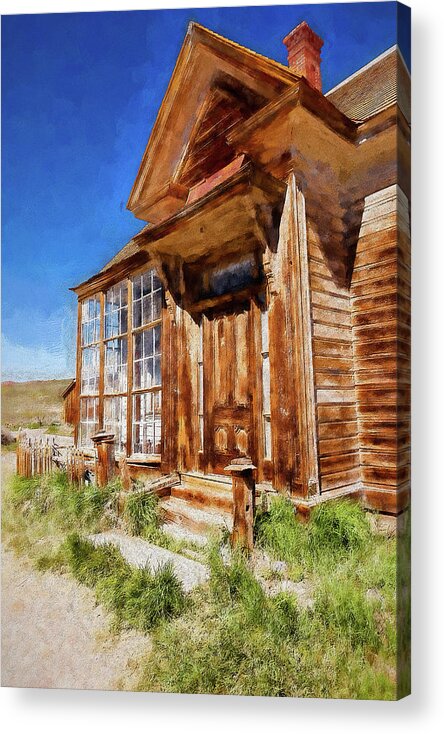 California Acrylic Print featuring the digital art Bodie California Ghost Town Old House AP by Dan Carmichael