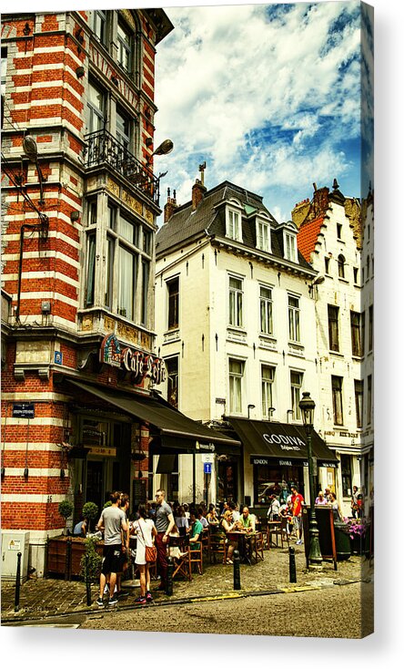 Chocolate And Beer In Brussels Acrylic Print featuring the photograph Chocolate and Beer in Brussels by Georgia Clare