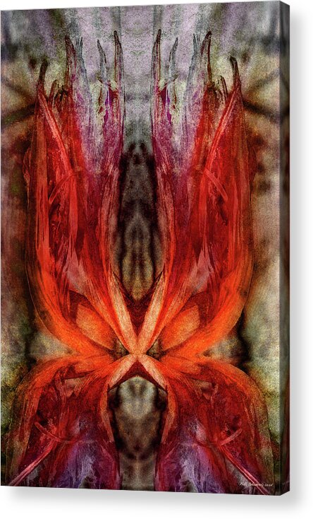 Passion Acrylic Print featuring the digital art Crimson Flame by WB Johnston
