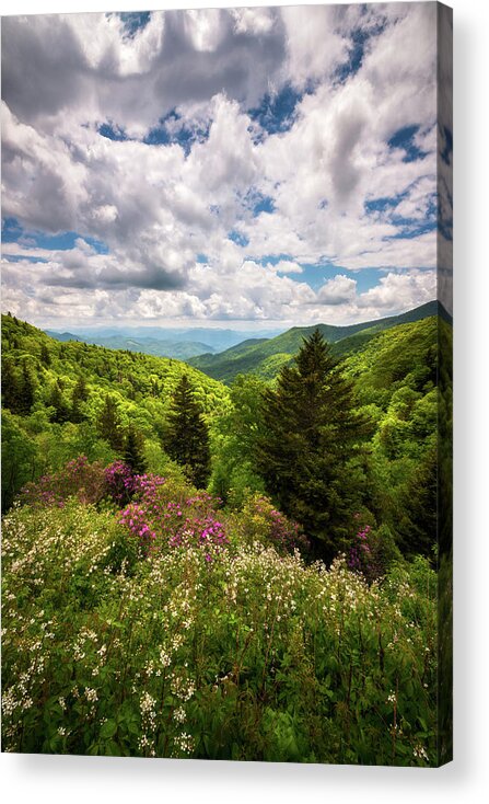 Blue Ridge Parkway Acrylic Print featuring the photograph North Carolina Blue Ridge Parkway Scenic Landscape NC Appalachian Mountains by Dave Allen