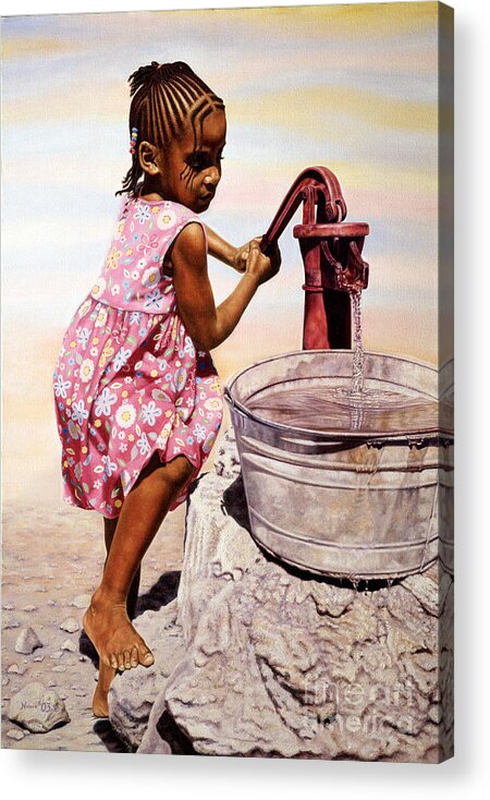 Portrait Acrylic Print featuring the painting Old Faithful by Nicole Minnis