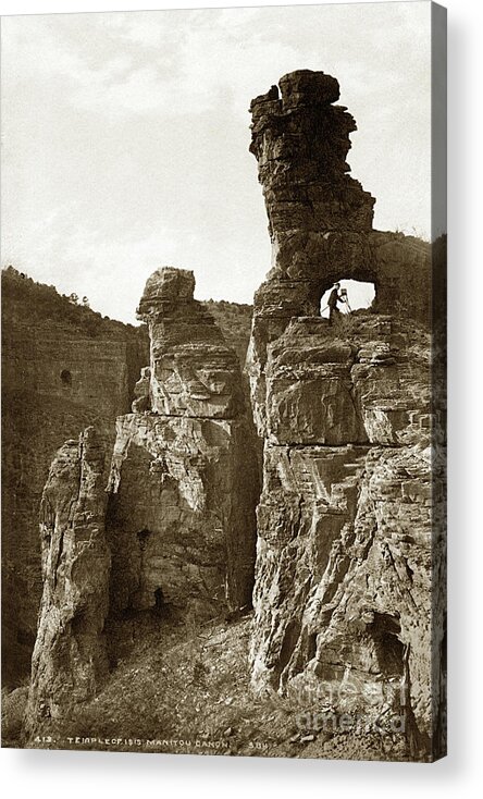 W.h. Jackson Acrylic Print featuring the photograph W. H. Jackson Portrait with Camera,Temple of Isis, Colorado Circa by Monterey County Historical Society