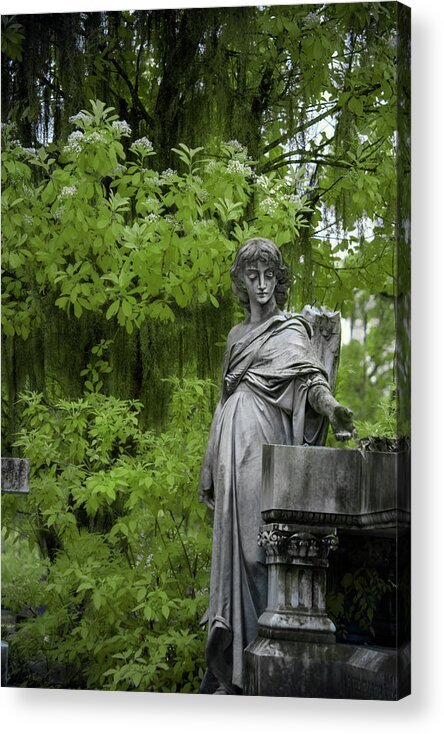 Cemetary Acrylic Print featuring the photograph Angel at Bonaventure by Jon Glaser
