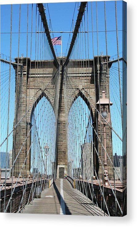 Brooklyn Bridge Acrylic Print featuring the photograph Brooklyn Bridge - New York, N.Y. by Richard Krebs