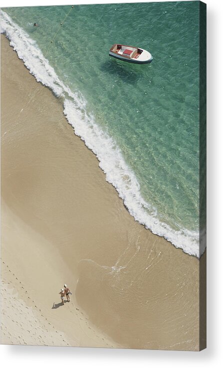Caleta Beach Acrylic Print featuring the photograph Caleta Beach, Acapulco by Slim Aarons
