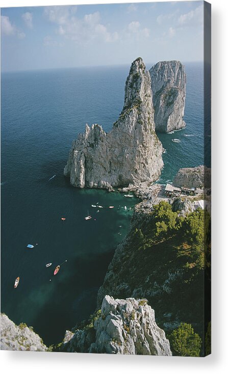 Landscape Acrylic Print featuring the photograph Faraglioni Rocks by Slim Aarons