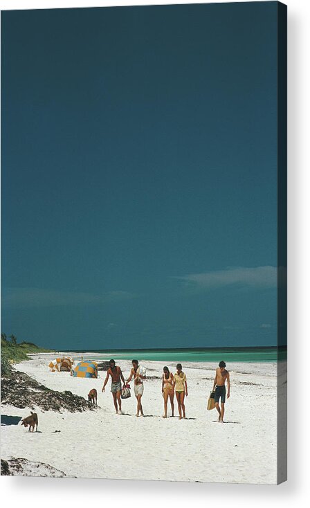 People Acrylic Print featuring the photograph Harbour Isle Beach by Slim Aarons