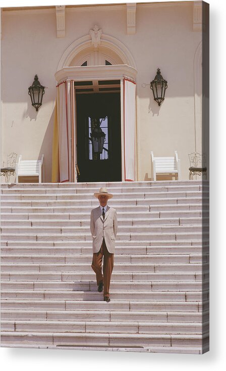 Straw Hat Acrylic Print featuring the photograph Italian Hotelier by Slim Aarons