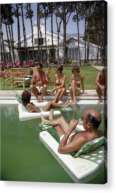 People Acrylic Print featuring the photograph Marbella Party by Slim Aarons