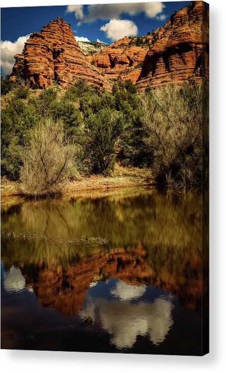 Arizona Acrylic Print featuring the photograph Red Rock Reflections by Medicine Tree Studios
