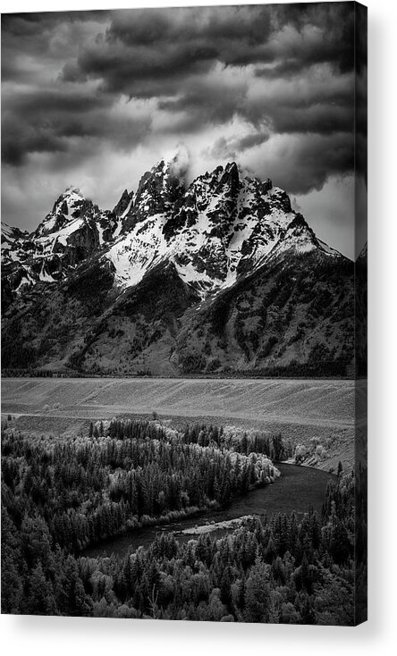 Tetons Acrylic Print featuring the photograph Tetons over the Snake River II by Jon Glaser