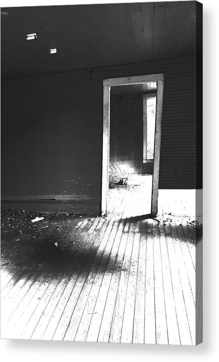 Black And White Acrylic Print featuring the photograph Anyone Home? by Rick Perkins