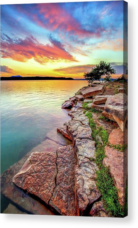 Water Acrylic Print featuring the photograph Fractured Rock by Ed Newell