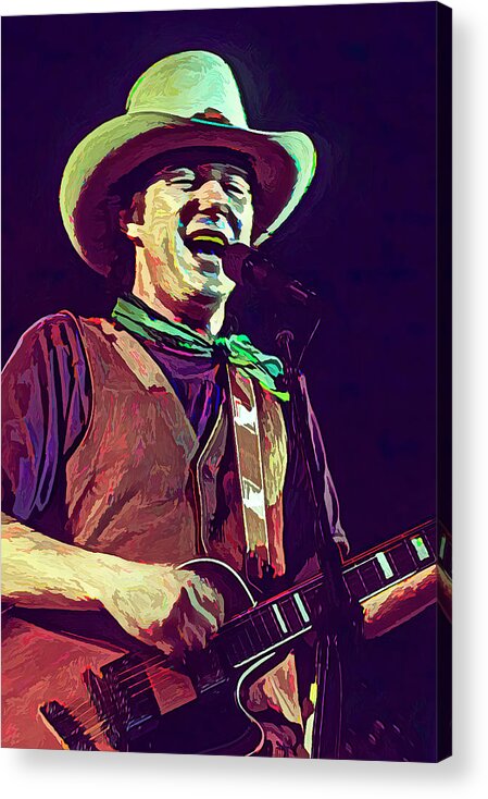 © 2020 Lou Novick All Rights Reserved Acrylic Print featuring the photograph Jerry Jeff Walker by Lou Novick