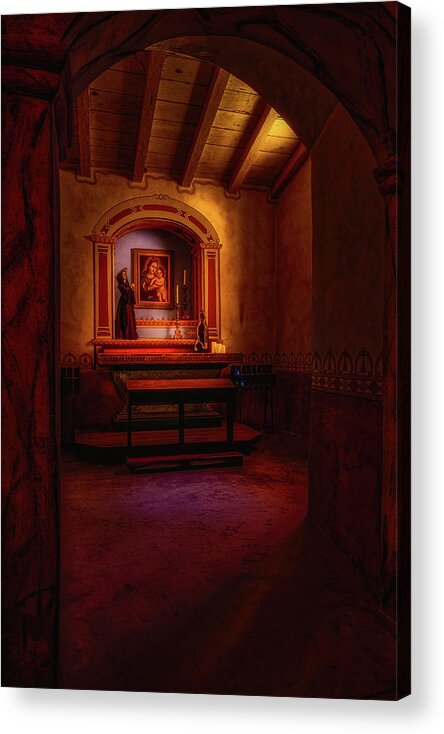 Mission Acrylic Print featuring the photograph Mission Side Altar by Thomas Hall