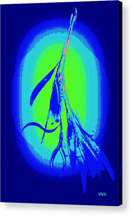 Twig Acrylic Print featuring the photograph Just A Blue Twig by VIVA Anderson