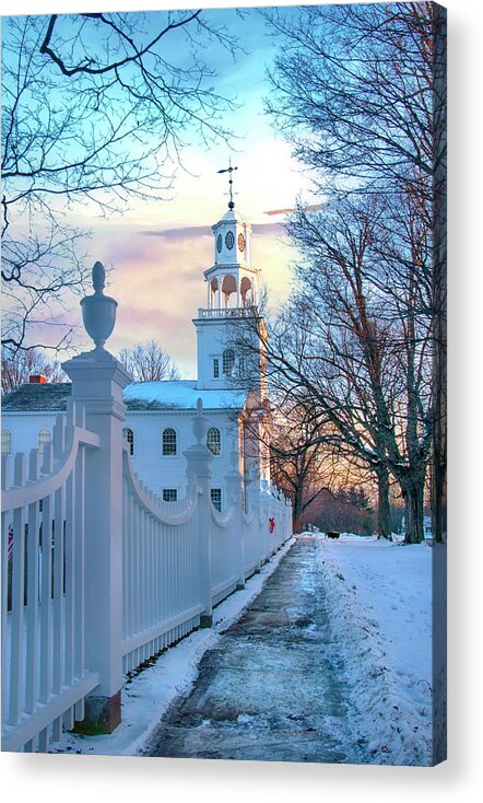 Bennington Acrylic Print featuring the photograph Old First Church - Bennington Vermont by Joann Vitali