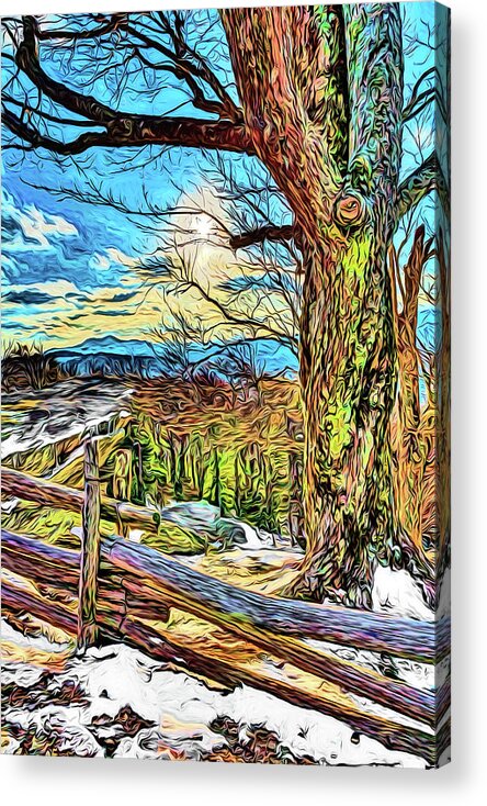 North Carolina Acrylic Print featuring the painting Strange Days in the Blue Ridge fx by Dan Carmichael