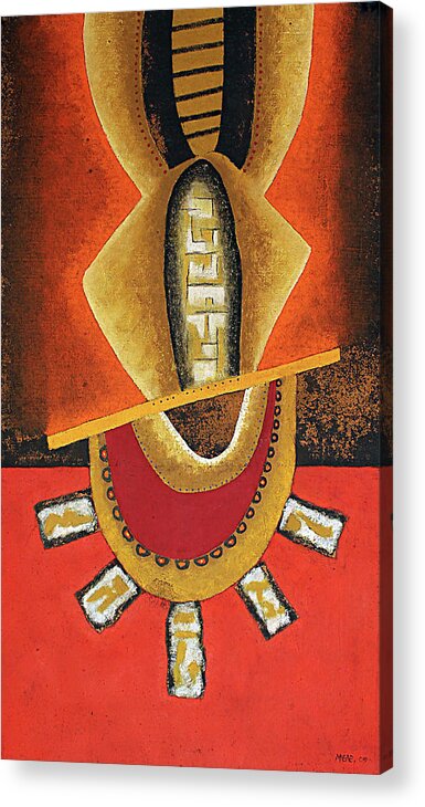 African Acrylic Print featuring the painting Tribal Man by Michael Nene