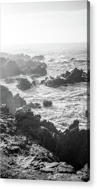 Beach Acrylic Print featuring the photograph Rocky Coast in Stirring Seas by Mike Fusaro
