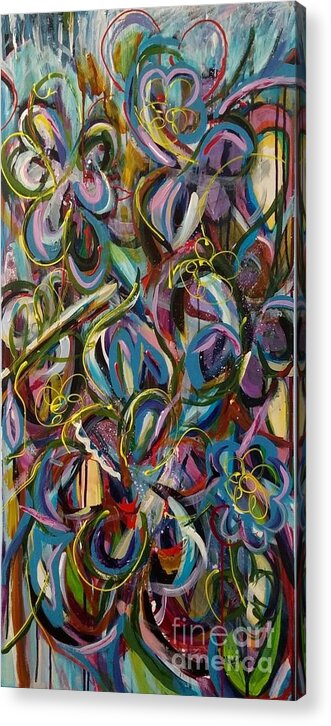 Abstract Acrylic Print featuring the painting How Does Your Garden Grow by Catherine Gruetzke-Blais