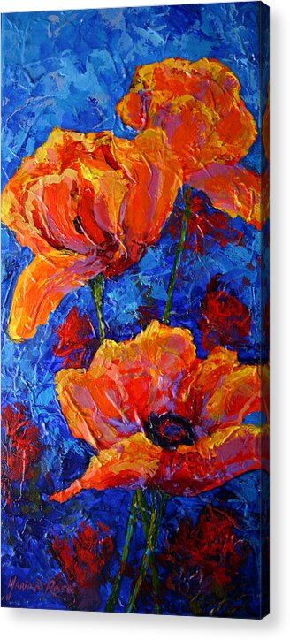 Poppies Acrylic Print featuring the painting Poppies II by Marion Rose