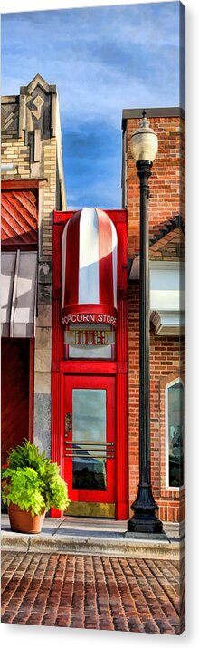 Little Popcorn Shop Acrylic Print featuring the painting Wheaton Little Popcorn Shop Panorama by Christopher Arndt