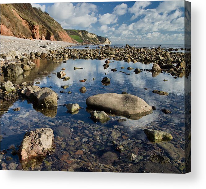 Branscombe Ebb Acrylic Print featuring the photograph Branscombe Ebb by Pete Hemington