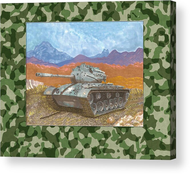 Winning The War Acrylic Print featuring the painting 1942 General Patton M 47 Medium Tank by Jack Pumphrey