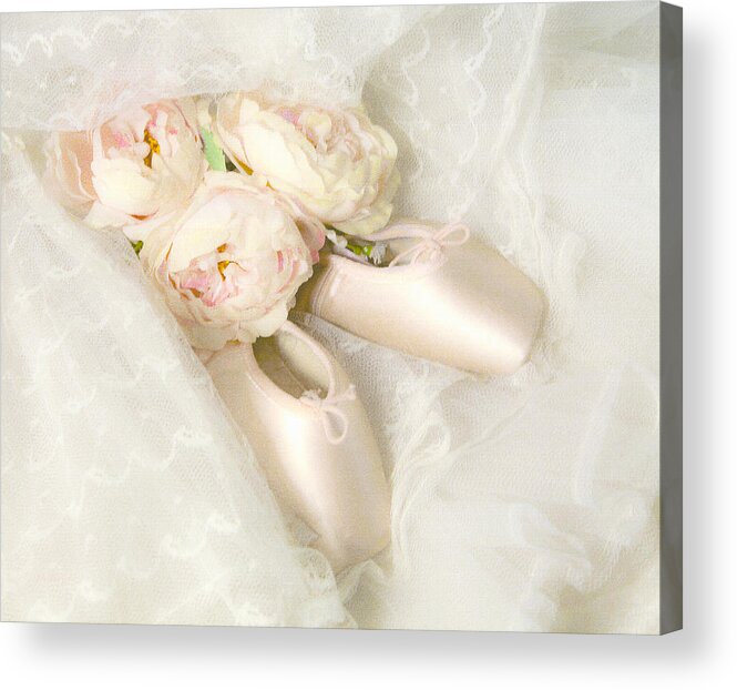 Shabby Chic Prints Acrylic Print featuring the photograph Ballet Shoes by Theresa Tahara