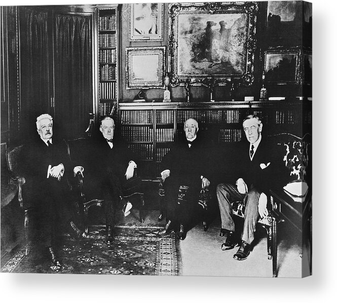1910's Acrylic Print featuring the photograph Big Four At Versailles #1 by Underwood Archives
