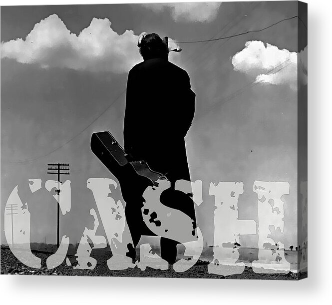 Johnny Cash Art Acrylic Print featuring the mixed media Johnny Cash #13 by Marvin Blaine