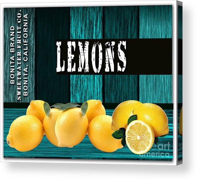 Lemon Acrylic Print featuring the mixed media Lemon Farm #2 by Marvin Blaine