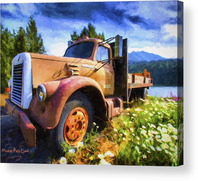 Flowers Acrylic Print featuring the painting Moose Pass Limo by David Wagner