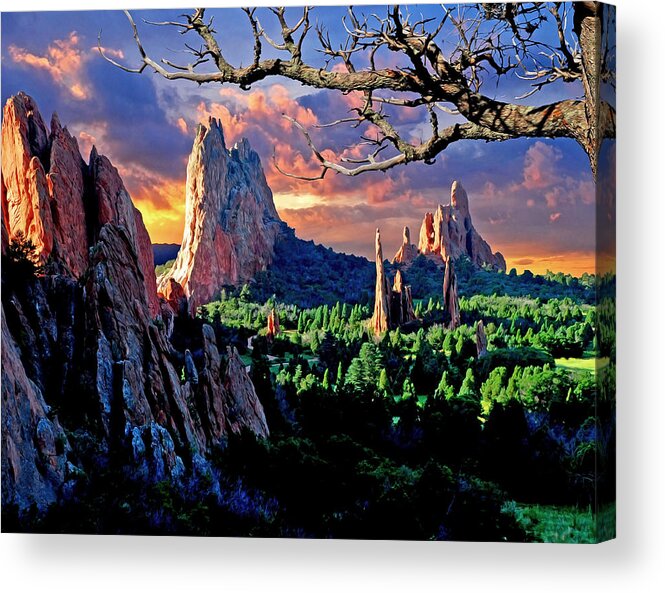 Colorado Springs Acrylic Print featuring the photograph Morning Light at the Garden of the Gods #1 by John Hoffman