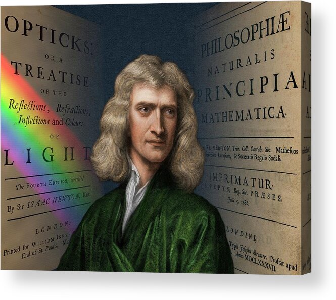 Colors Acrylic Print featuring the photograph Portrait Of Isaac Newton #1 by David Parker